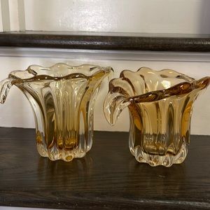 Amber glass vintage vases perfect condition. $45 EACH OR great price for…